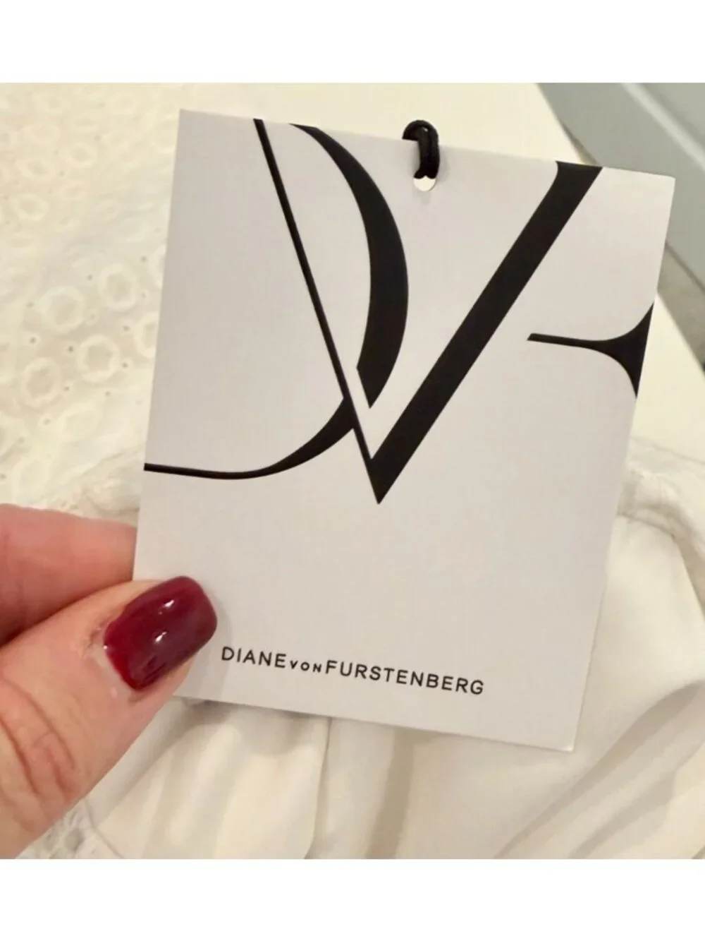 DIANE VON FURSTENBERG Sahara Ring White Eyelet Graduation NWT - Size 12